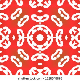 Antique ornate tiles talavera mexico. Creative design. Set of vector seamless patterns. Red ethnic backgrounds for T-shirts, scrapbooking, linens, smartphone cases or bags.