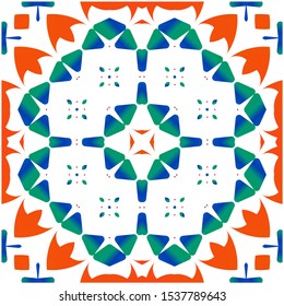 Antique ornate tiles talavera mexico. Set of vector seamless patterns. Stylish design. Red ethnic backgrounds for T-shirts, scrapbooking, linens, smartphone cases or bags.