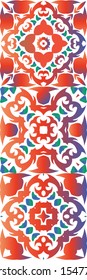 Antique ornate tiles talavera mexico. Colored design. Collection of vector seamless patterns. Red ethnic backgrounds for T-shirts, scrapbooking, linens, smartphone cases or bags.