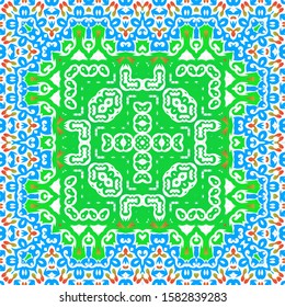 Antique ornate tiles talavera Mexico. Set of vector seamless patterns. Stylish design. Red ethnic backgrounds for T-shirts, scrapbooking, linens, smartphone cases or bags.