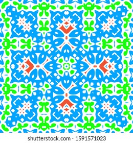 Antique ornate tiles talavera mexico. Set of vector seamless patterns. Stylish design. Red ethnic backgrounds for T-shirts, scrapbooking, linens, smartphone cases or bags.