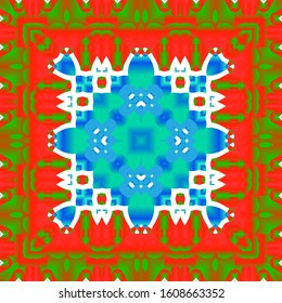 Antique ornate tiles talavera mexico. Creative design. Set of vector seamless patterns. Red ethnic backgrounds for T-shirts, scrapbooking, linens, smartphone cases or bags.
