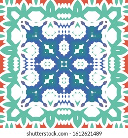 Antique ornate tiles talavera mexico. Minimal design. Vector seamless pattern flyer. Red ethnic background for T-shirts, scrapbooking, linens, smartphone cases or bags.
