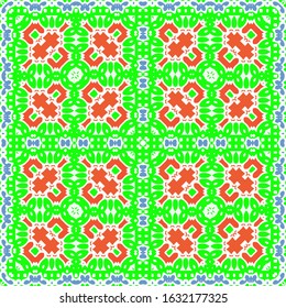 Antique ornate tiles talavera mexico. Set of vector seamless patterns. Stylish design. Red ethnic backgrounds for T-shirts, scrapbooking, linens, smartphone cases or bags.