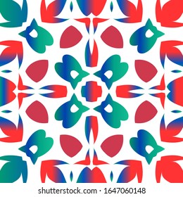Antique ornate tiles talavera mexico. Set of vector seamless patterns. Stylish design. Red ethnic backgrounds for T-shirts, scrapbooking, linens, smartphone cases or bags.