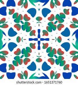 Antique ornate tiles talavera mexico. Set of vector seamless patterns. Stylish design. Red ethnic backgrounds for T-shirts, scrapbooking, linens, smartphone cases or bags.