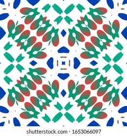 Antique ornate tiles talavera mexico. Set of vector seamless patterns. Stylish design. Red ethnic backgrounds for T-shirts, scrapbooking, linens, smartphone cases or bags.