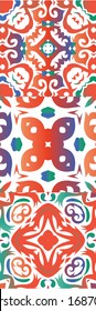 Antique ornate tiles talavera mexico. Set of vector seamless patterns. Stylish design. Red ethnic backgrounds for T-shirts, scrapbooking, linens, smartphone cases or bags.