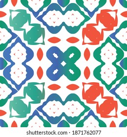 Antique ornate tiles talavera mexico. Stylish design. Vector seamless pattern texture. Red ethnic background for T-shirts, scrapbooking, linens, smartphone cases or bags.