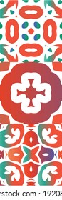 Antique ornate tiles talavera mexico. Collection of vector seamless patterns. Minimal design. Red ethnic backgrounds for T-shirts, scrapbooking, linens, smartphone cases or bags.