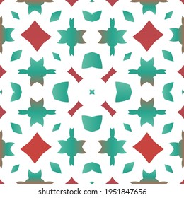 Antique ornate tiles talavera mexico. Vector seamless pattern arabesque. Bathroom design. Red ethnic background for T-shirts, scrapbooking, linens, smartphone cases or bags.