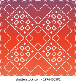Antique ornate tiles talavera mexico. Vector seamless pattern template. Colored design. Red ethnic background for T-shirts, scrapbooking, linens, smartphone cases or bags.