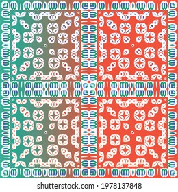 Antique ornate tiles talavera mexico. Vector seamless pattern frame. Universal design. Red ethnic background for T-shirts, scrapbooking, linens, smartphone cases or bags.