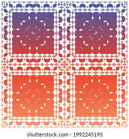 Antique ornate tiles talavera mexico. Fashionable design. Vector seamless pattern template. Red ethnic background for T-shirts, scrapbooking, linens, smartphone cases or bags.