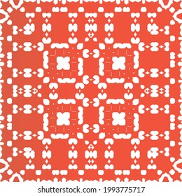 Antique ornate tiles talavera mexico. Vector seamless pattern collage. Original design. Red ethnic background for T-shirts, scrapbooking, linens, smartphone cases or bags.