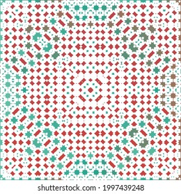Antique ornate tiles talavera mexico. Vector seamless pattern arabesque. Bathroom design. Red ethnic background for T-shirts, scrapbooking, linens, smartphone cases or bags.