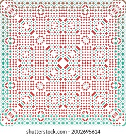 Antique ornate tiles talavera mexico. Vector seamless pattern arabesque. Bathroom design. Red ethnic background for T-shirts, scrapbooking, linens, smartphone cases or bags.
