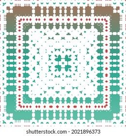 Antique ornate tiles talavera mexico. Vector seamless pattern arabesque. Bathroom design. Red ethnic background for T-shirts, scrapbooking, linens, smartphone cases or bags.