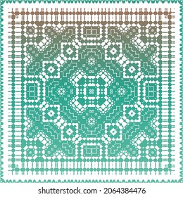 Antique ornate tiles talavera mexico. Vector seamless pattern arabesque. Bathroom design. Red ethnic background for T-shirts, scrapbooking, linens, smartphone cases or bags.