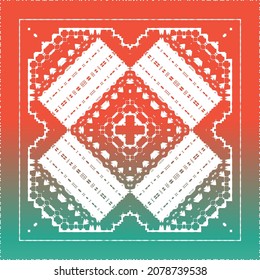 Antique ornate tiles talavera mexico. Vector seamless pattern frame. Universal design. Red ethnic background for T-shirts, scrapbooking, linens, smartphone cases or bags.