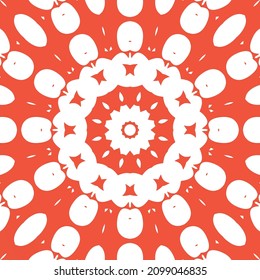 Antique ornate tiles talavera mexico. Minimal design. Vector seamless pattern elements. Red ethnic background for T-shirts, scrapbooking, linens, smartphone cases or bags.