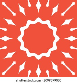 Antique ornate tiles talavera mexico. Vector seamless pattern template. Colored design. Red ethnic background for T-shirts, scrapbooking, linens, smartphone cases or bags.