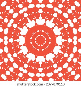 Baldosas ornamentadas antiguas talavera méxico. Plantilla de patrón sin problemas del vector. Diseño de colores. Antecedentes étnicos rojos para camisetas, scrapbooking, ropa de cama, estuches o bolsos para smartphones.