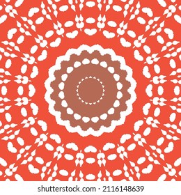 Antique ornate tiles talavera mexico. Vector seamless pattern template. Colored design. Red ethnic background for T-shirts, scrapbooking, linens, smartphone cases or bags.