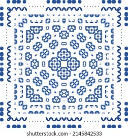Antique ornate tiles talavera mexico. Vector seamless pattern elements. Bathroom design. Red ethnic background for T-shirts, scrapbooking, linens, smartphone cases or bags.