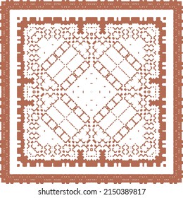 Antique ornate tiles talavera mexico. Vector seamless pattern flyer. Modern design. Red ethnic background for T-shirts, scrapbooking, linens, smartphone cases or bags.
