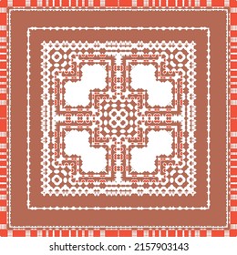 Antique ornate tiles talavera mexico. Vector seamless pattern collage. Colored design. Red ethnic background for T-shirts, scrapbooking, linens, smartphone cases or bags.
