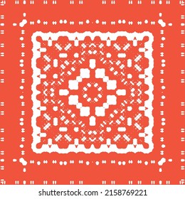 Antique ornate tiles talavera mexico. Minimal design. Vector seamless pattern elements. Red ethnic background for T-shirts, scrapbooking, linens, smartphone cases or bags.