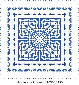 Antique ornate tiles talavera mexico. Vector seamless pattern elements. Bathroom design. Red ethnic background for T-shirts, scrapbooking, linens, smartphone cases or bags.