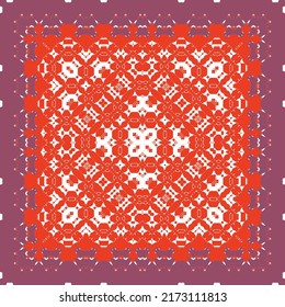 Antique ornate tiles talavera mexico. Minimal design. Vector seamless pattern watercolor. Red ethnic background for T-shirts, scrapbooking, linens, smartphone cases or bags.