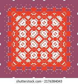 Antique ornate tiles talavera mexico. Minimal design. Vector seamless pattern watercolor. Red ethnic background for T-shirts, scrapbooking, linens, smartphone cases or bags.