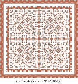 Antique ornate tiles talavera mexico. Vector seamless pattern flyer. Modern design. Red ethnic background for T-shirts, scrapbooking, linens, smartphone cases or bags.