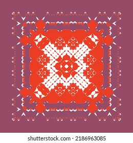 Antique ornate tiles talavera mexico. Minimal design. Vector seamless pattern watercolor. Red ethnic background for T-shirts, scrapbooking, linens, smartphone cases or bags.