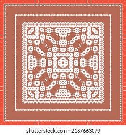 Antique ornate tiles talavera mexico. Vector seamless pattern collage. Colored design. Red ethnic background for T-shirts, scrapbooking, linens, smartphone cases or bags.