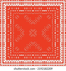 Antique ornate tiles talavera mexico. Vector seamless pattern elements. Colored design. Red ethnic background for T-shirts, scrapbooking, linens, smartphone cases or bags.