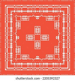 Antique ornate tiles talavera mexico. Vector seamless pattern template. Colored design. Red ethnic background for T-shirts, scrapbooking, linens, smartphone cases or bags.