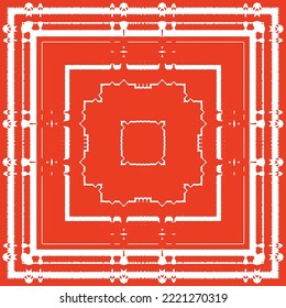 Antique ornate tiles talavera mexico. Vector seamless pattern elements. Colored design. Red ethnic background for T-shirts, scrapbooking, linens, smartphone cases or bags.