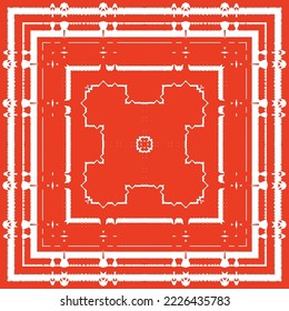 Antique ornate tiles talavera mexico. Vector seamless pattern elements. Colored design. Red ethnic background for T-shirts, scrapbooking, linens, smartphone cases or bags.