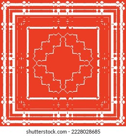 Antique ornate tiles talavera mexico. Vector seamless pattern elements. Colored design. Red ethnic background for T-shirts, scrapbooking, linens, smartphone cases or bags.