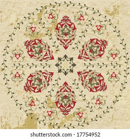 Antique ottoman grungy wallpaper vector design