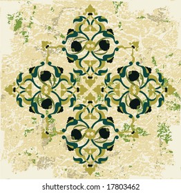 Antique ottoman grungy wallpaper vector design