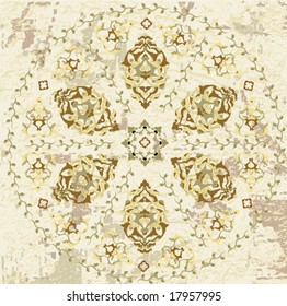 Antique ottoman grungy wallpaper vector design