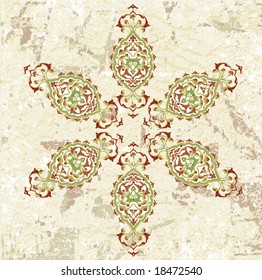 Antique ottoman grungy wallpaper vector design