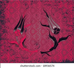 Antique ottoman grungy wallpaper vector tile design