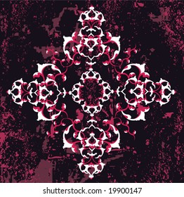 Antique ottoman grungy wallpaper vector tile design