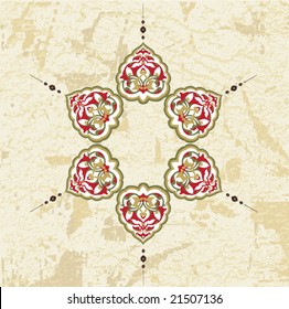 Antique ottoman grungy wallpaper vector tile design